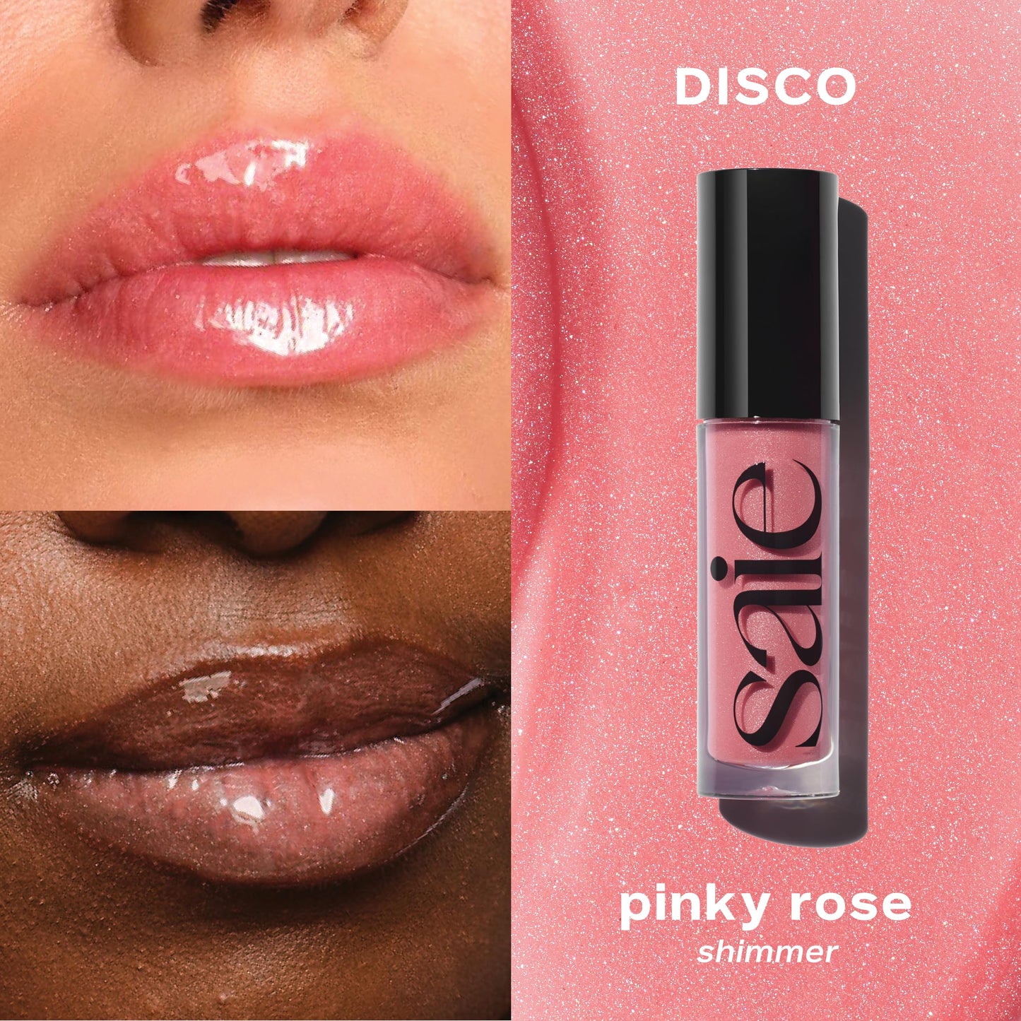 Saie Glossybounce - Hydrating Lip Gloss and Tinted Lip Oil Hybrid with Hyaluronic Acid & Jojoba Oil for Non-Sticky, Ultra-Shiny, Plump & Soft Lips -