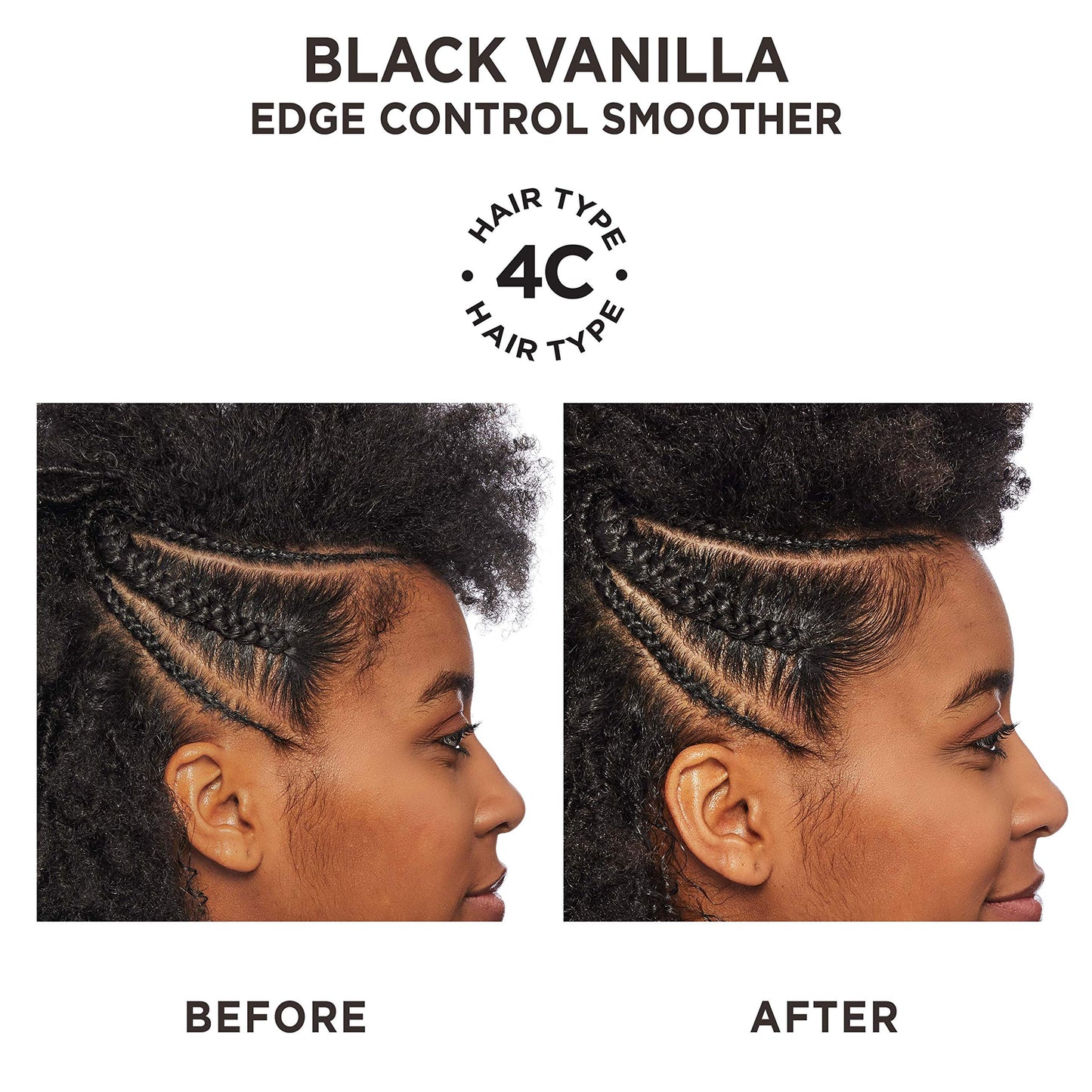 Carol's Daughter Black Vanilla Edge Control for Curly, Wavy or Natural Hair, Clear Edge Smoother for Dry, Dull or Brittle Hair, 2 Oz