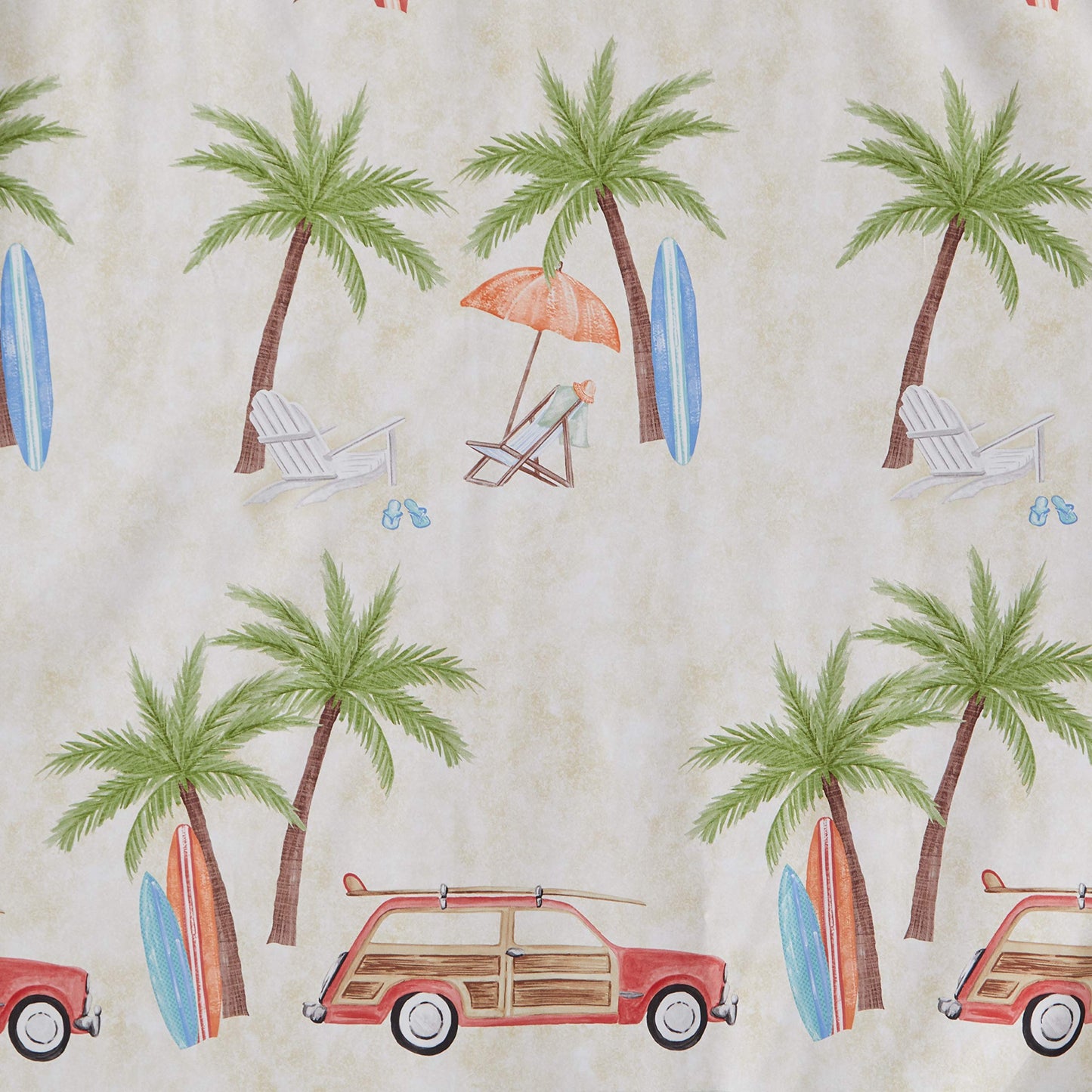 SKL Home by Saturday Knight Ltd. Paradise Beach Fabric Shower Curtain, Multicolored 70"x72"