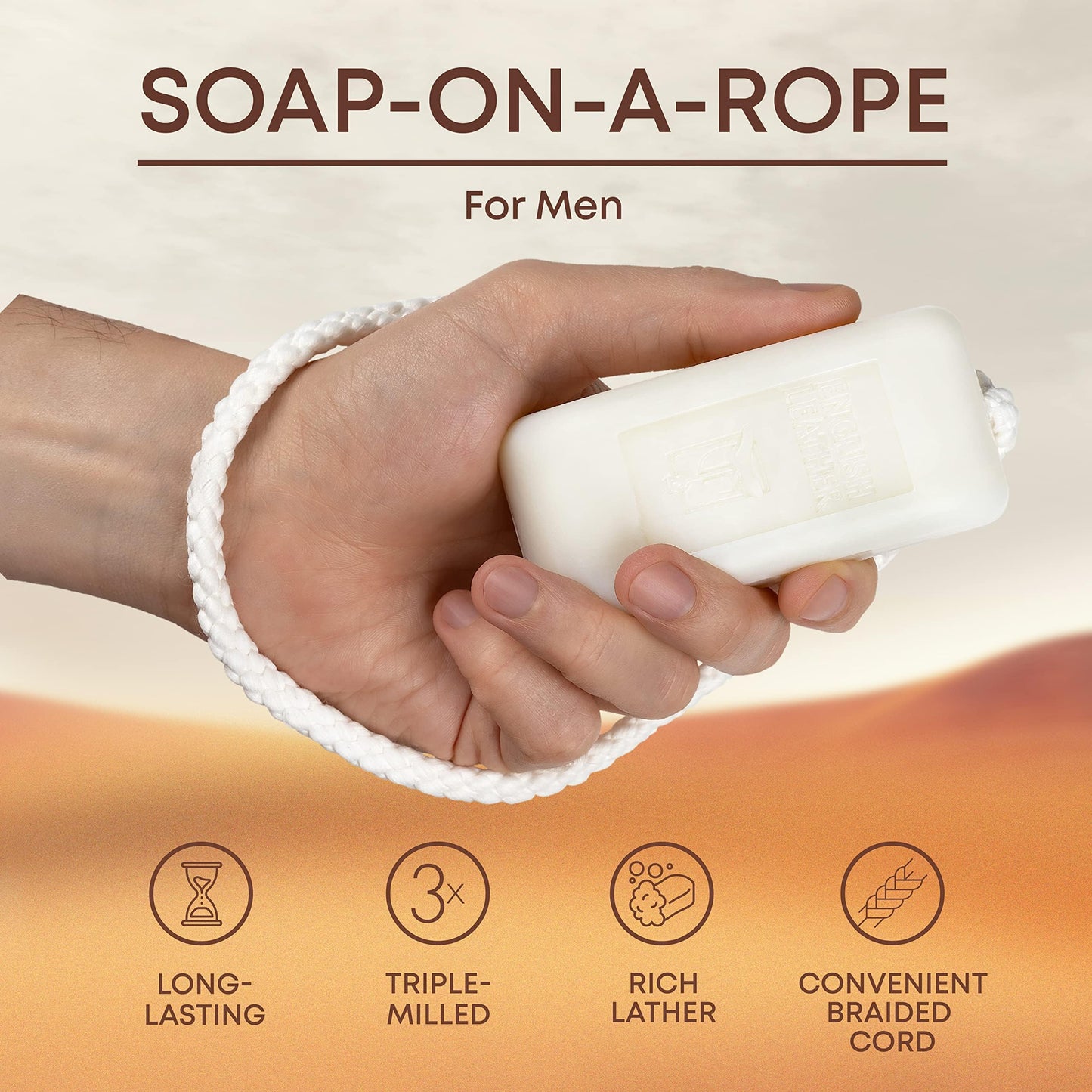Dana English Leather Fragrance Soap On A Rope for Men Beauty & Personal Care Dana
