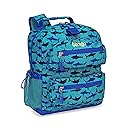 Bentgo Kids Backpack - Lightweight 14” Backpack in Fun Prints for School, Travel, & Daycare, Ideal for Ages 4+, Roomy Interior, Durable & Water-Resistant Fabric, & Loop for Lunch Bag (Shark)