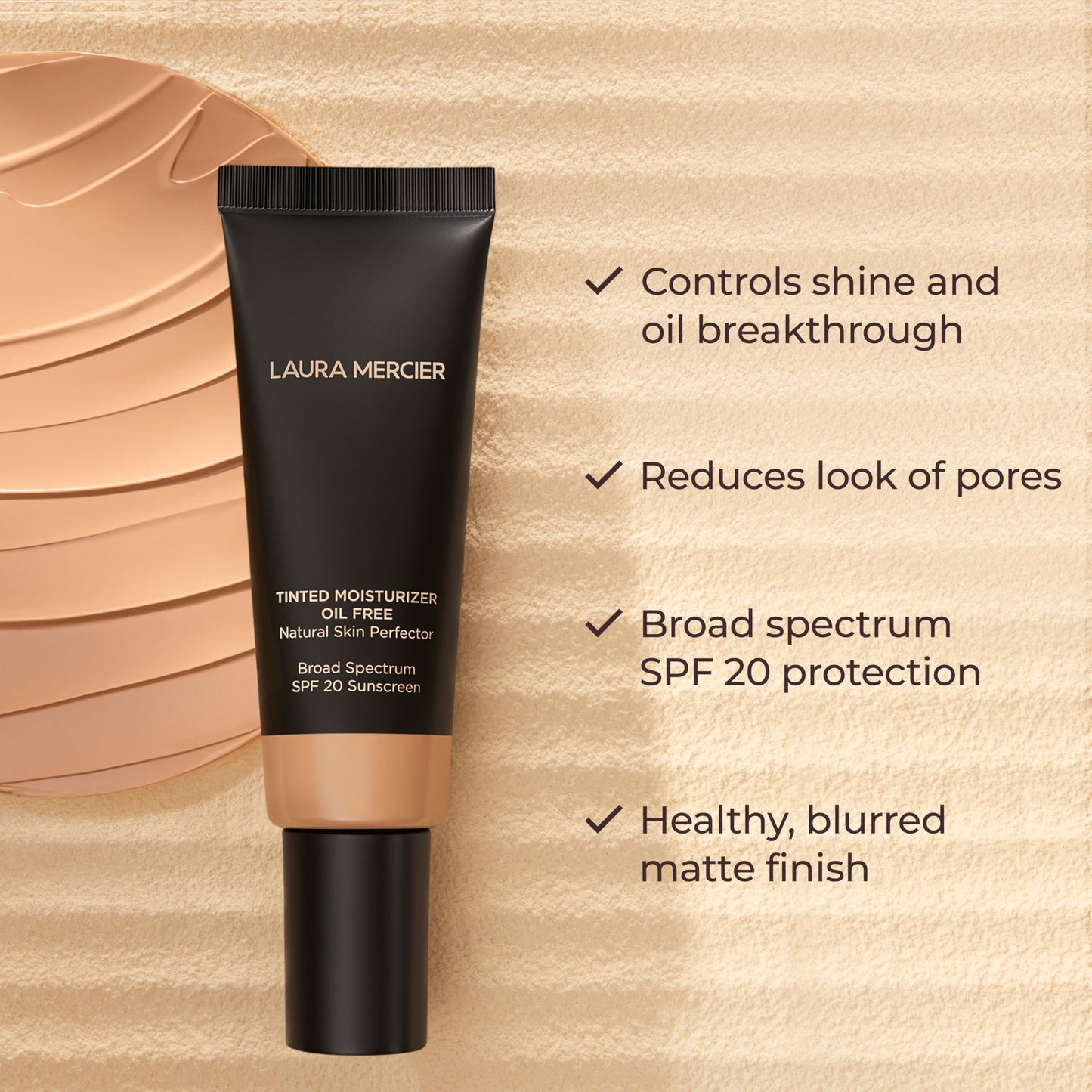 Laura Mercier Tinted Moisturizer Oil Free Natural Skin Perfector with SPF 20: All Day Shine Control, Sheer Coverage
