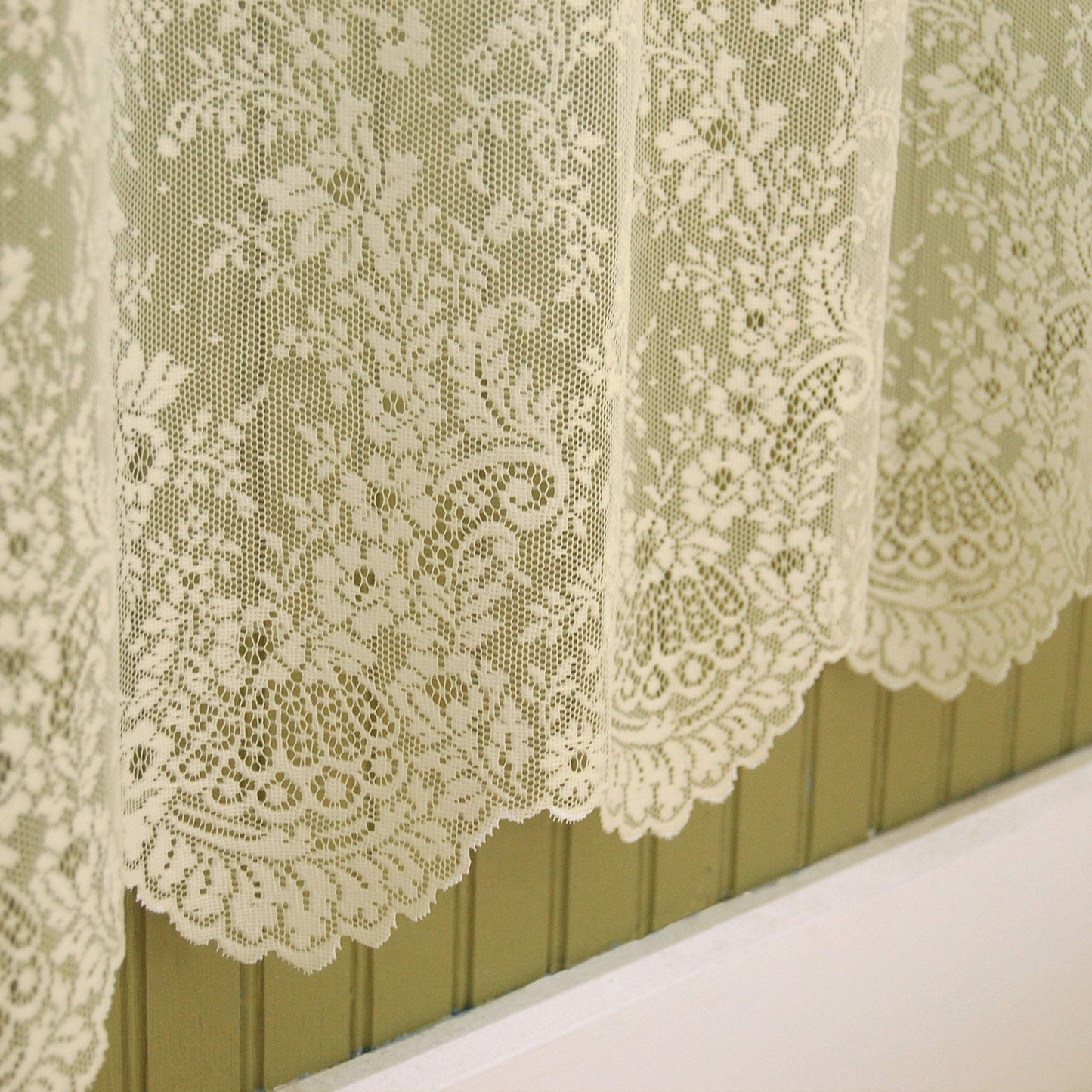 Heritage Lace, Ecru Floret 72x72 Shower Curtain, 72 inch Wide by 72 inch Drop (6290E-OC)