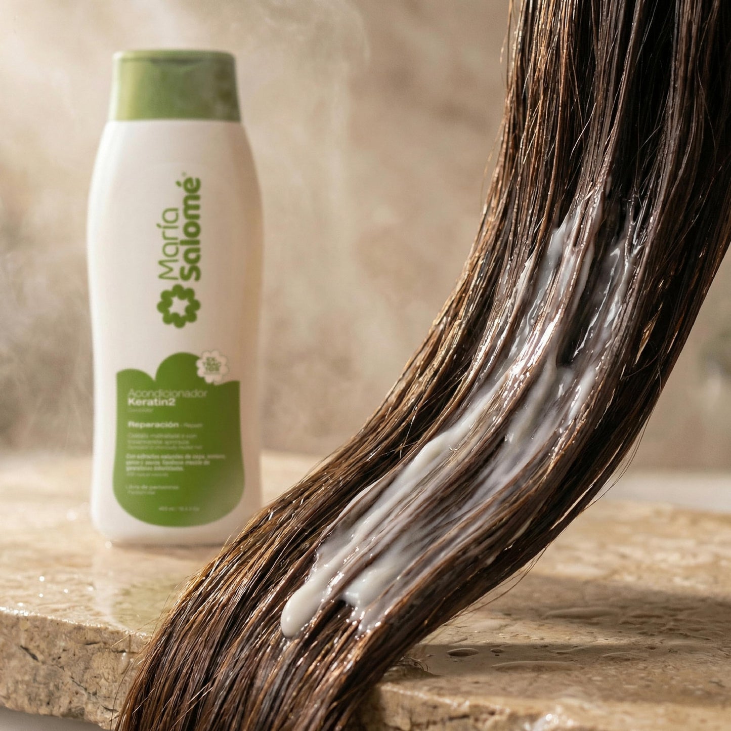 Maria Salome Keratin2 Hair Repair and Loss Prevention kit of Shampoo 13.5 fl.oz. - Conditioner 13.5fl.oz. - Cream 11.8 fl.oz. Natural Products