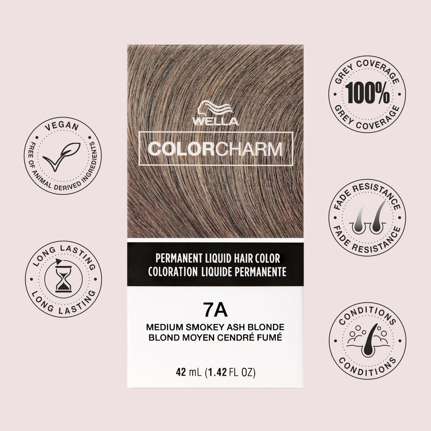 COLORCHARM Permanent Liquid Hair Color | 5NN Intense Light Brown | Up to 100% Gray Coverage | 1.42 Fl Oz
