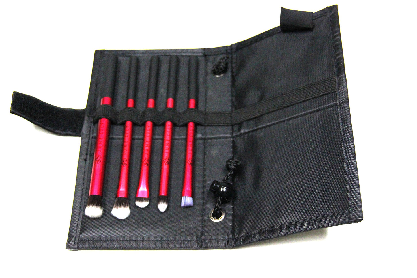 Professional Hypoallergenic Cosmetic Makeup Eye Shadow Brush Kit with Carrying Case (5-Piece Set)