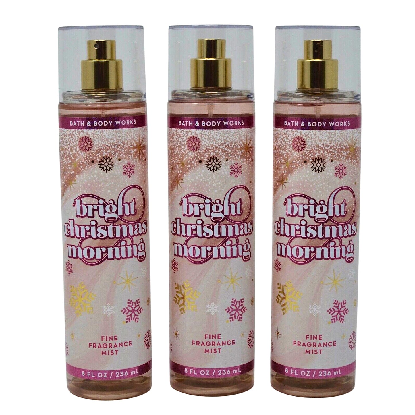 Bath & Body Works Fragrance Mist 3-Pack 8oz Each (Bright Christmas Morning)