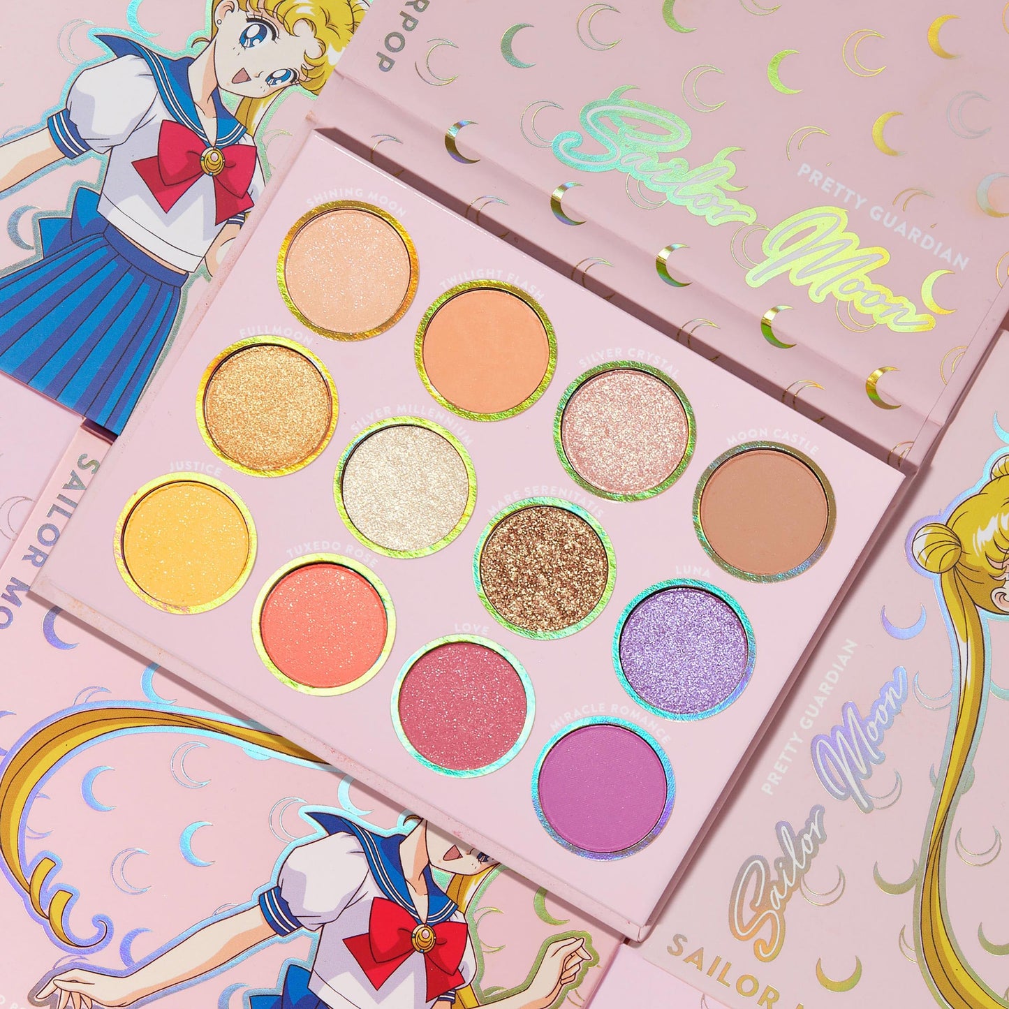 ColourPop x Sailor Moon Pretty Guardian Makeup Palette - Pastel Shadow Palette with Metallic & Matte Finishes - Buildable, Blendable & High-Pigment