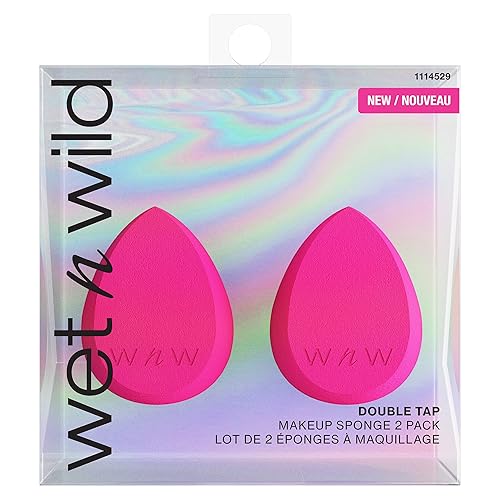wet n wild Double Tap Makeup Sponge Set, Foundation Blending Beauty Sponge Flawless for Liquid, Cream, and Powder Dry and Wet Blender Make Up Use