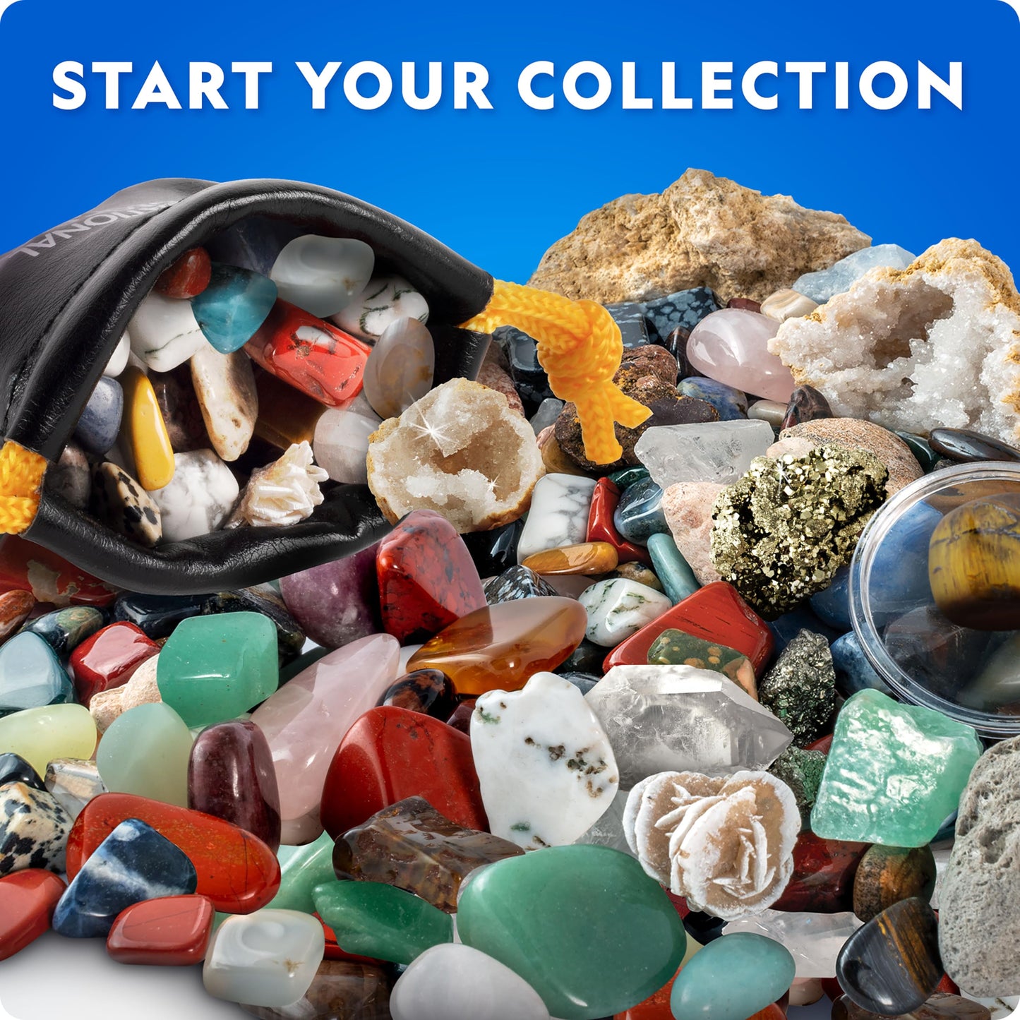National Geographic Rock Collection Box – 300+ Gemstones, Crystals & Geodes, Rocks & Minerals Science Kit for Kids, Geology Gift for Boys & Girls