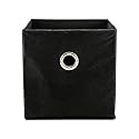Organize It All 2 Pack Storage Bins, Foldable, Lightweight, Stylish, for Playroom Toys, Office, Closet in Black