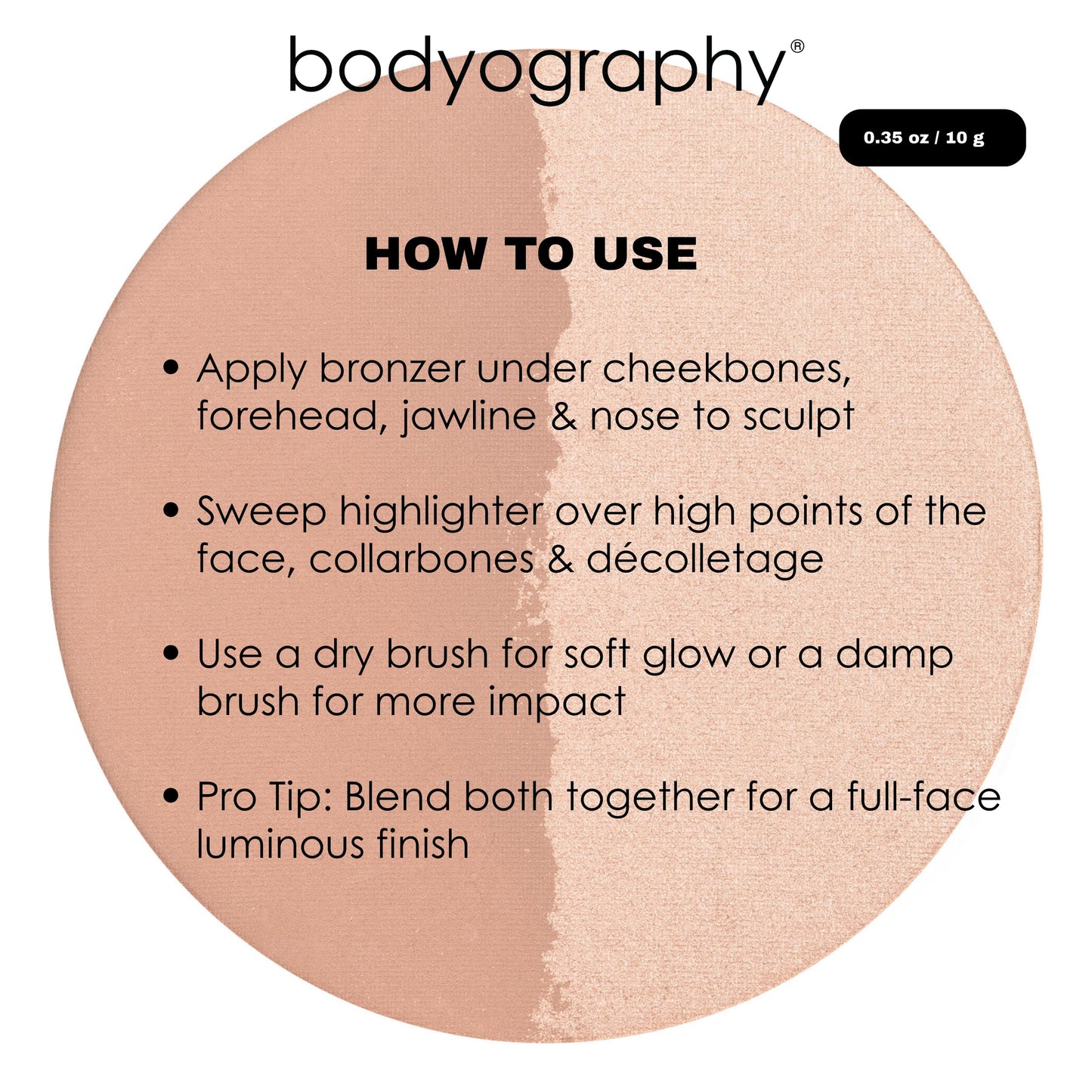Bodyography Sunsculpt Bronzer & Highlighter Duo | Matte Bronzer & Golden Highlighter Compact | Silky, Buildable, Non-Comedogenic Powder for All Skin