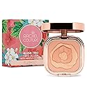 Rachel Couture Compact Blush Trio for All Over Radiant Glow | Infused with Hibiscus Extract | Vegan & Cruelty-Free - 0.32 Oz - Flushed