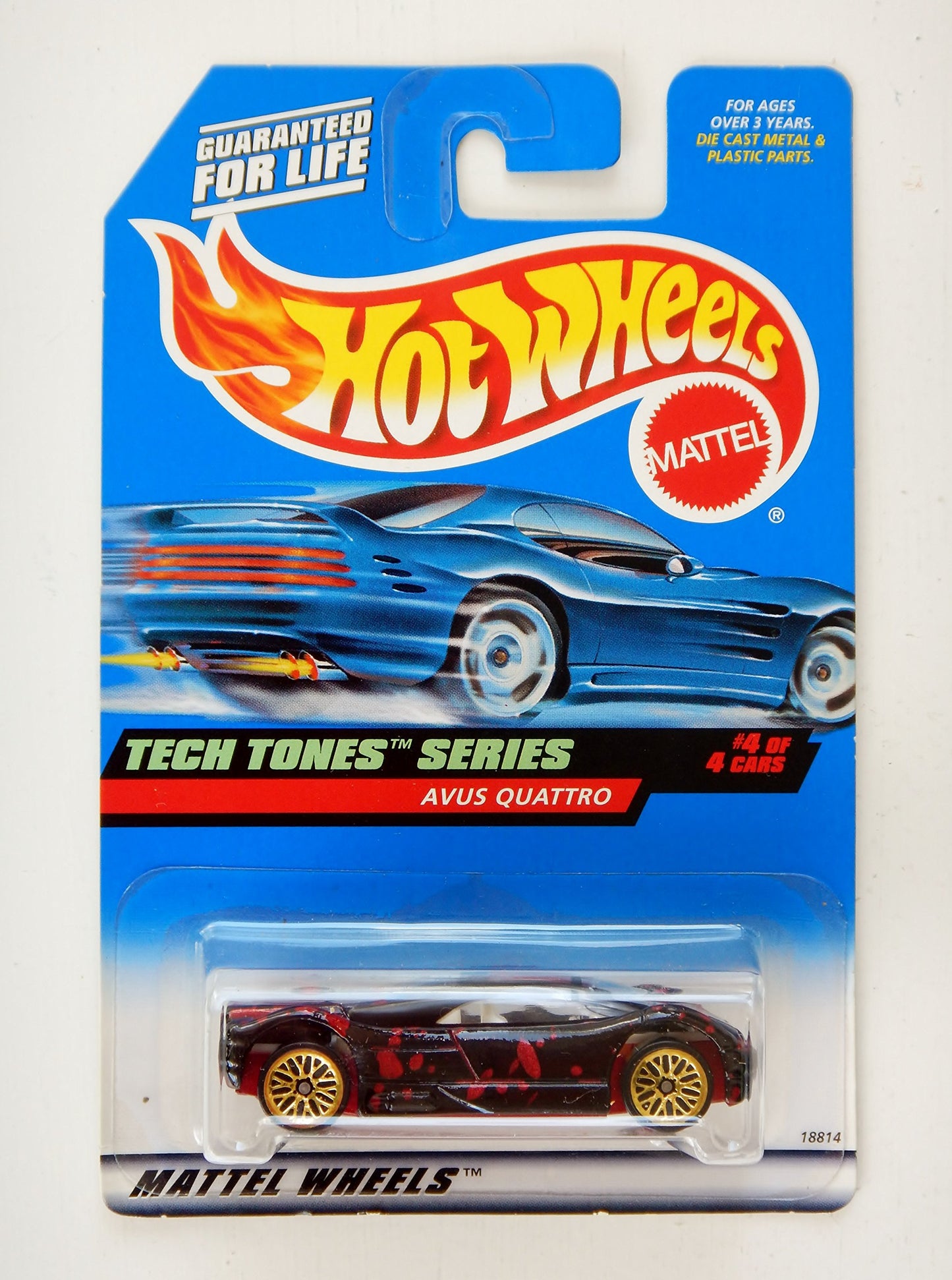 Hot Wheels 1998 748 red AVUS QUATTRO TECH TONES SERIES 4 of 4 1:64 Scale Die-cast Collectible Car