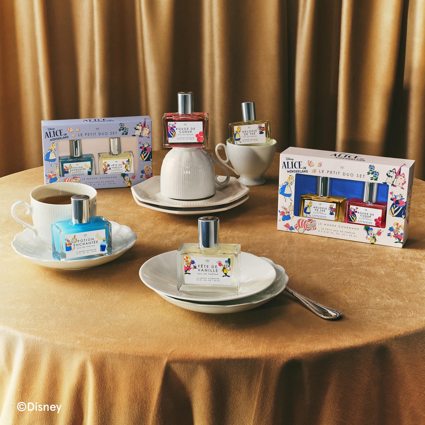 Le Monde Gourmand Disney Alice In Wonderland Le Petit Duo Eau de Parfum Sampler Set - Tea Party Includes Potion Enchantée (Raspberry) and Fête de Beauty & Personal Care Le Monde Gourmand