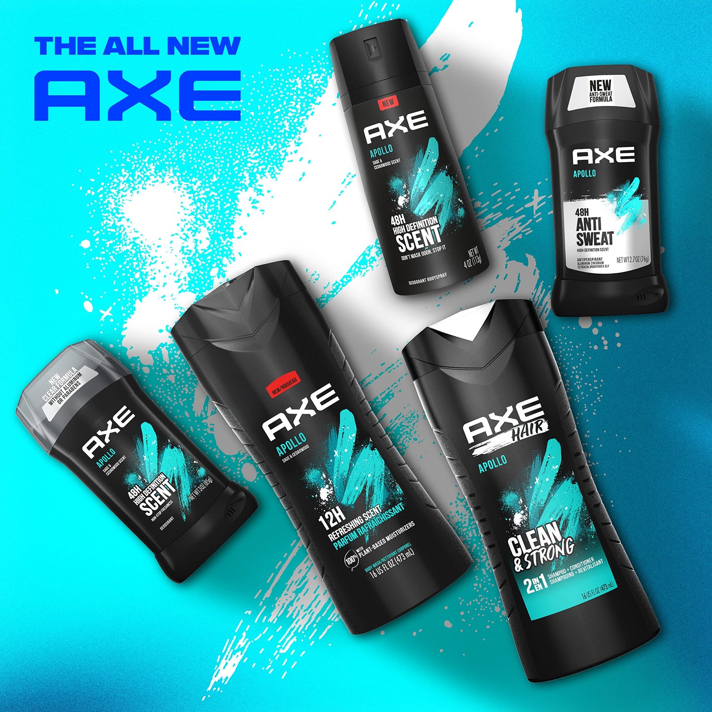 AXE Apollo Body Spray Deodorant for Long-Lasting Odor Protection, Sage & Cedarwood Deodorant for Men Formulated Without Aluminum 4oz 4 Count Beauty and Personal Care AXE
