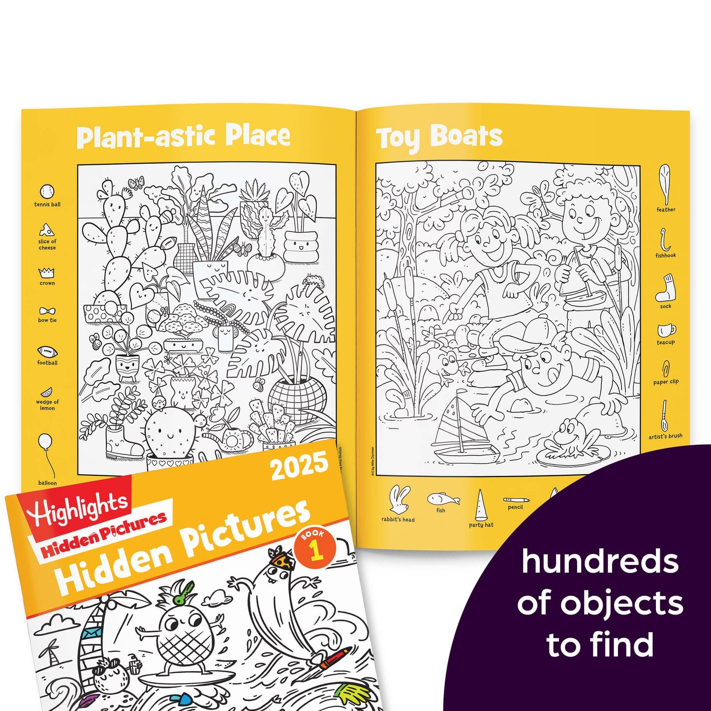 Highlights Hidden Pictures 2025 – 4-Book Activity Set for Kids Ages 6+, Travel-Friendly Seek & Find with Coloring Fun, Screen-Free Play