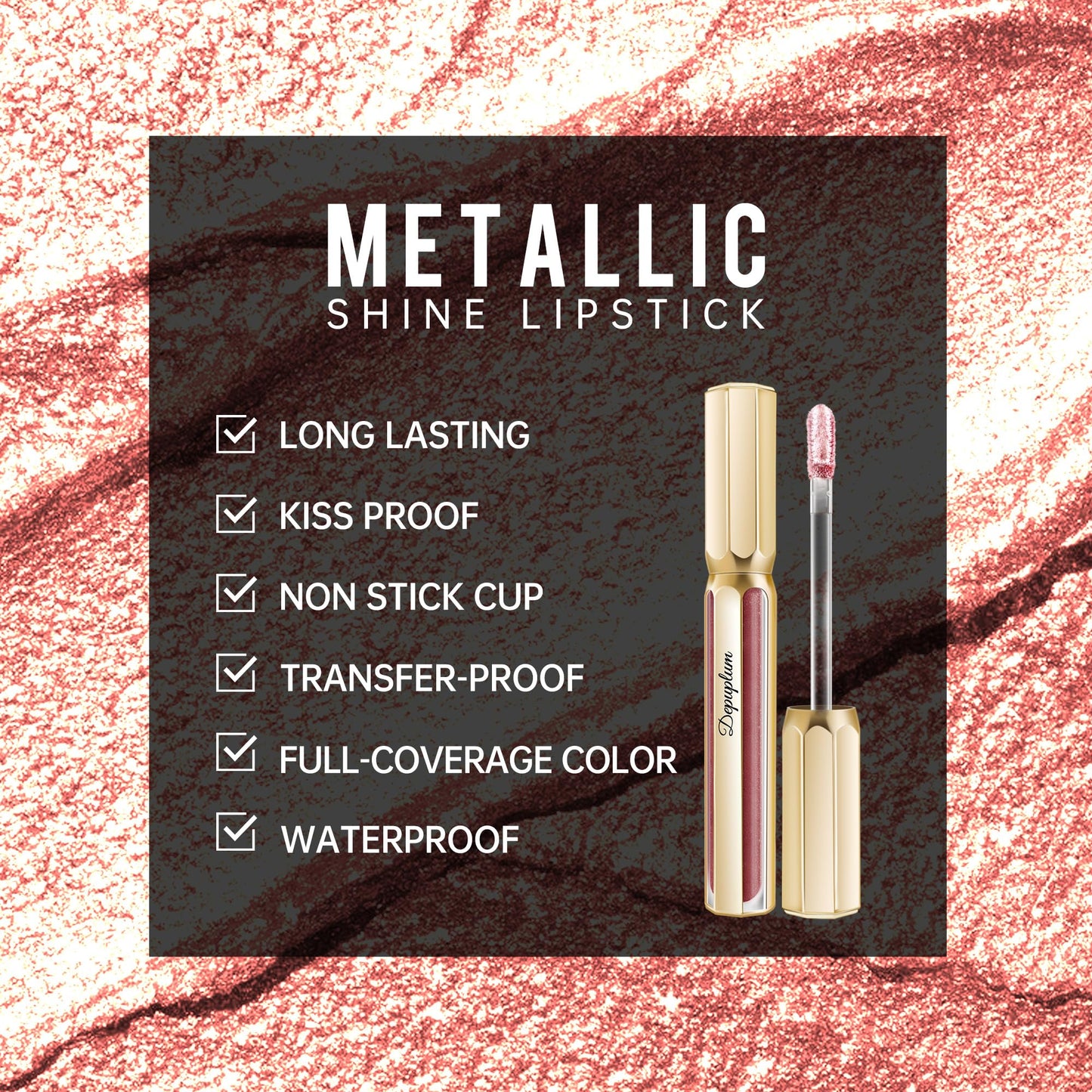 Depuplum Mulberry Lipstick Moisturizing for Women Shimmer Tinted Lip Balm Hydrating Nourishing Dark Purple Lip Gloss Vegan& Cruelty Free Lip Makeup Beauty and Personal Care Depuplum