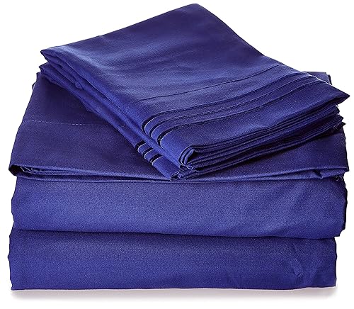 CELINE LINEN 1800 Series Hotel Quality Super Soft Wrinkle Resistant & Fade Resistant Beautiful Design on Pillowcases 4-Piece Sheet Set, Deep Pocket Up