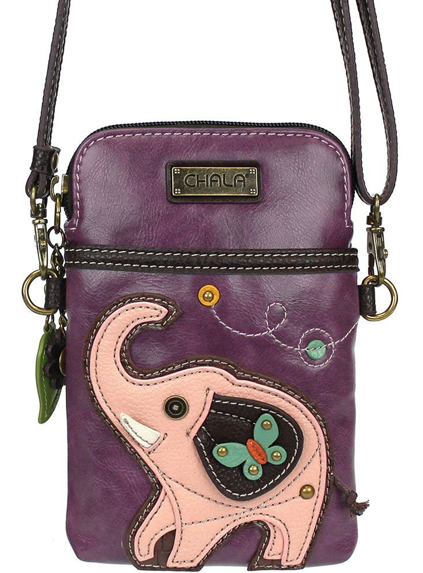 Chala Elephant Cellphone Crossbody Handbag - Convertible Strap