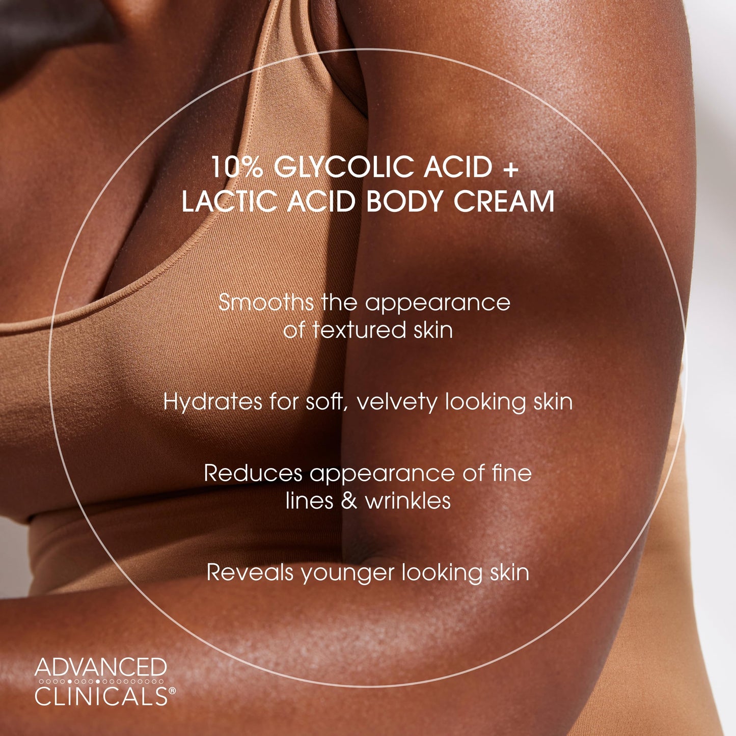 Advanced Clinicals 10% Glycolic Acid + Lactic Acid Lotion Exfoliant Moisturizing Cream With Hyaluronic Acid Moisturizer | AHA Exfoliating Body Cream