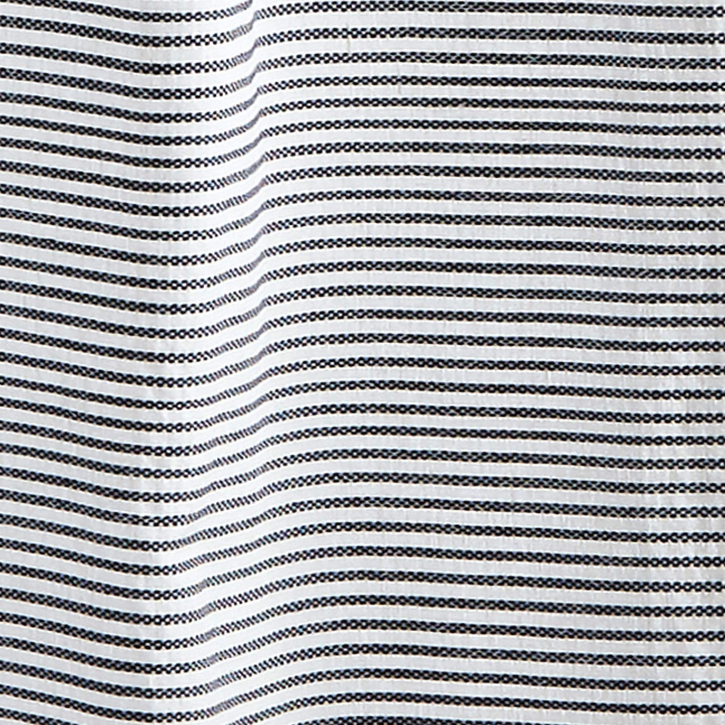 Peri Home Panama Stripe Boho Farmhouse Tassel Shower Curtain 100% Cotton Fabric Shower Curtain with Tassels for Bathroom Decor, 72 x 72 inches, Navy