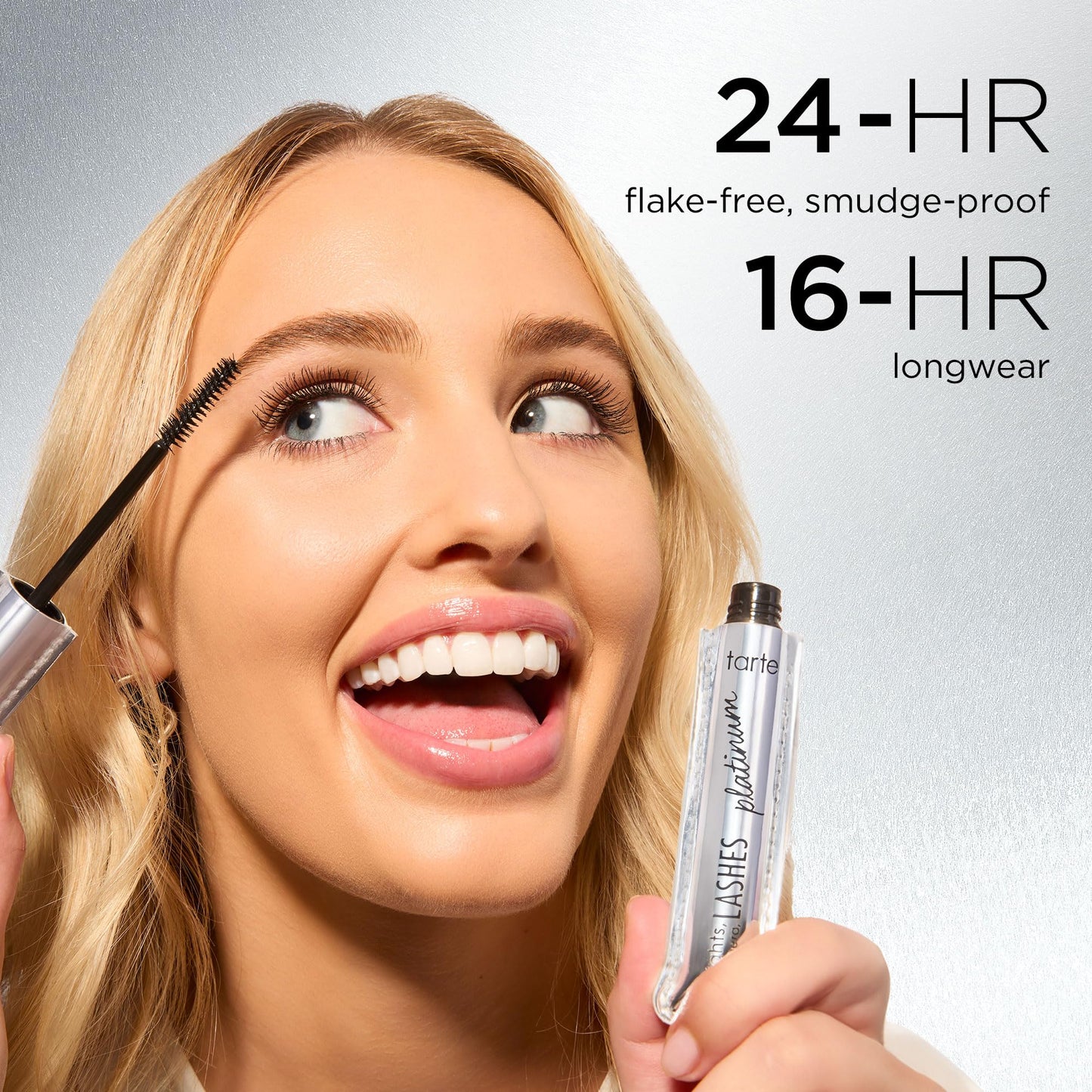 tarte lights, camera, lashes platinum volumizing mascara - Black Tinted Peptide Lash Serum mascara for Volume & Length, Smudge-Proof, Flake-Free