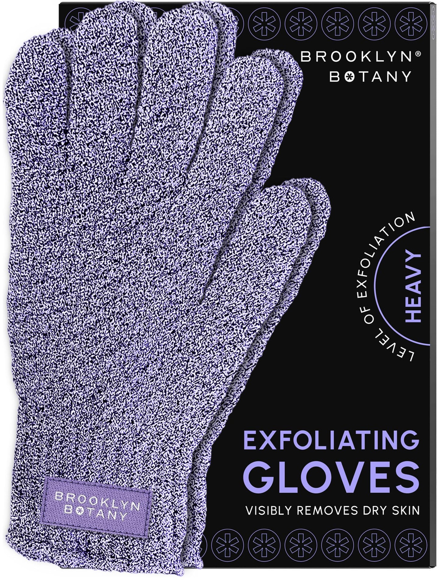 Brooklyn Botany Exfoliating Gloves for Bath and Shower - Heavy Duty Exfoliating Body Scrubber for Massage and Dead Skin Remover for Body - 1 Pair