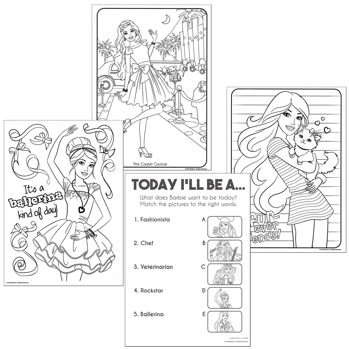 Lazy Days Barbie Live Life with Love Coloring and Activity Book - 96 Pages