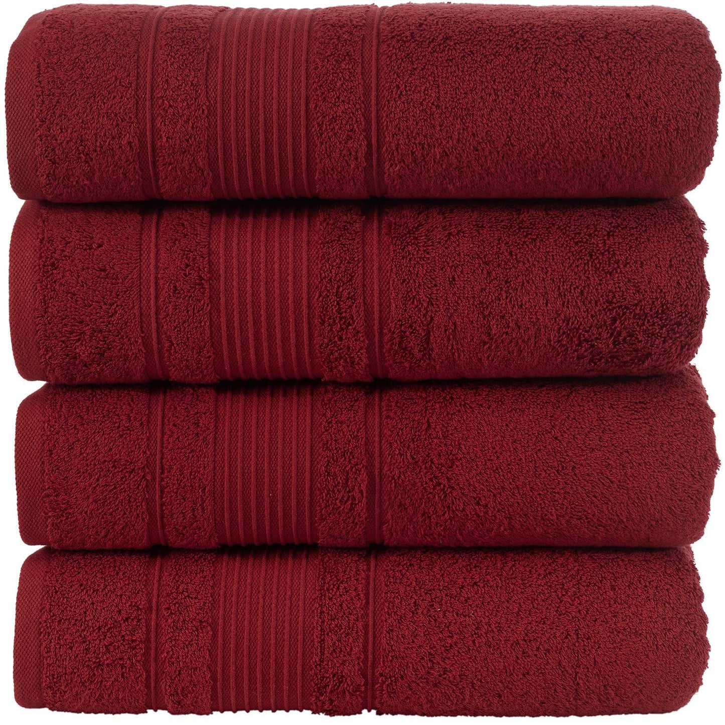 Qute Home 4-Piece Bath Towels Set, 100% Turkish Cotton Premium Quality Towels for Bathroom, Quick Dry Soft and Absorbent Turkish Towel, Set Includes…
