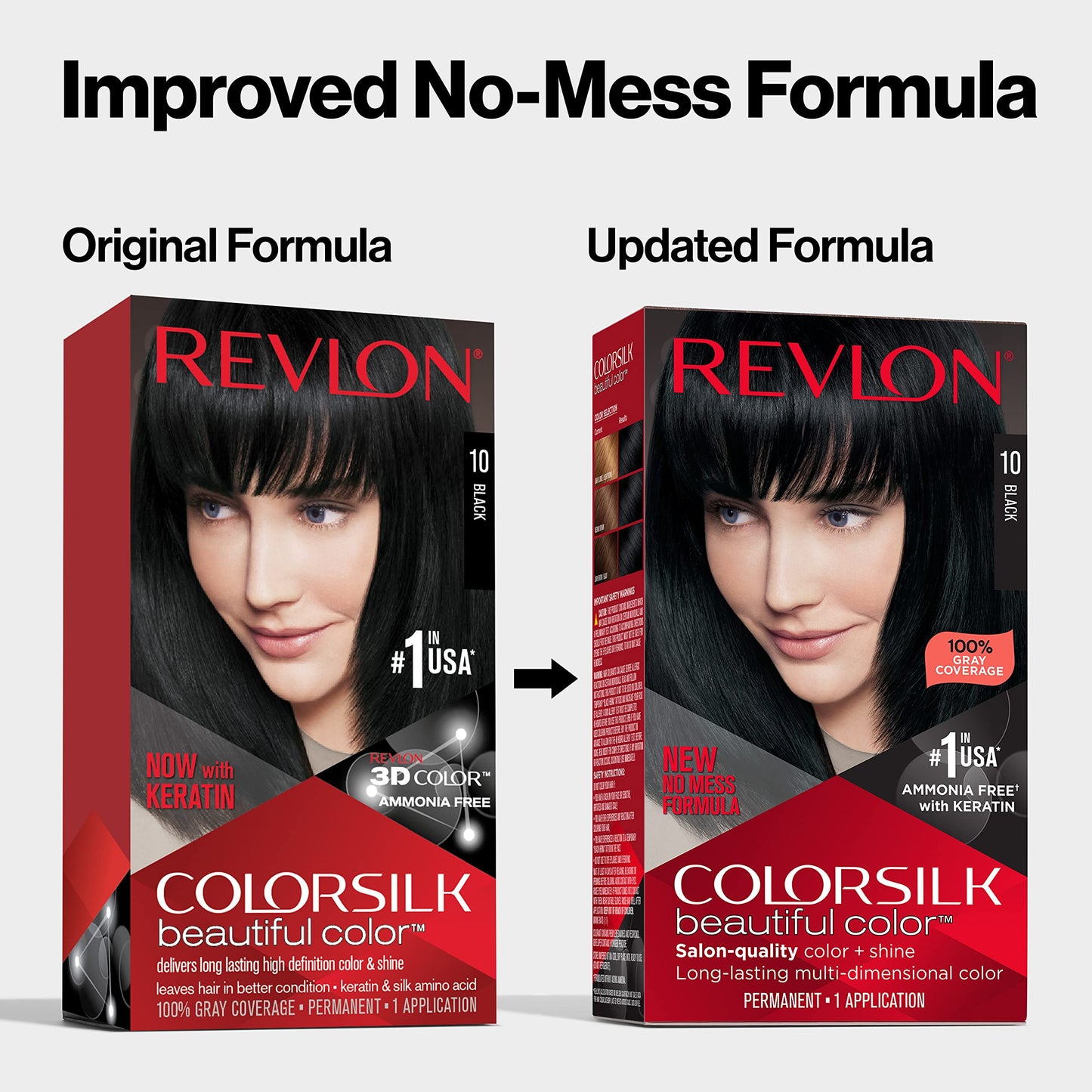 Revlon Permanent Hair Color, Permanent Hair Dye, Colorsilk with 100% Gray Coverage, Ammonia-Free, Keratin and Amino Acids, 20 Brown/Black, 4.4 Oz