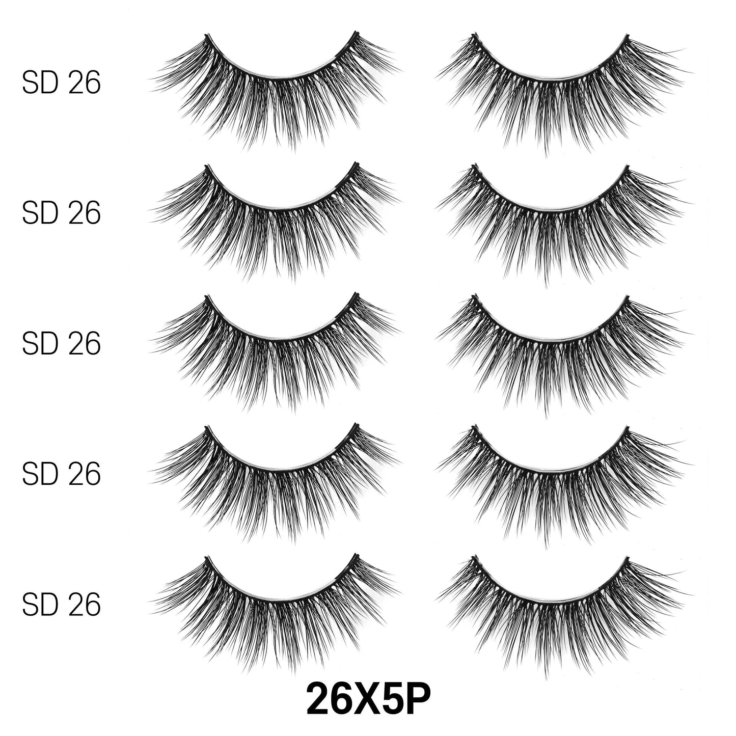 Laflare Premium Silk Lashes 3D Faux Mink Eyelashes Multipack, Light, Natural Looking, Professional Easy to Apply Eyelashes in a Knitted Style 5 Pairs…