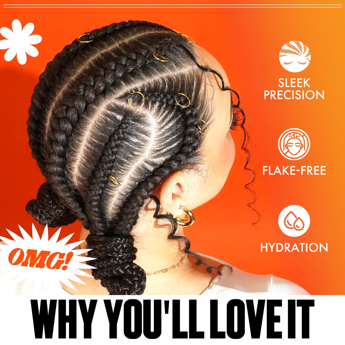 ALL DAY GOT HOLD Braiding Gel for Natural Hair Extreme Hold, Hydrating & Frizz-Free, Sage Extract, No Flaking or Drying, High Shine for Braids