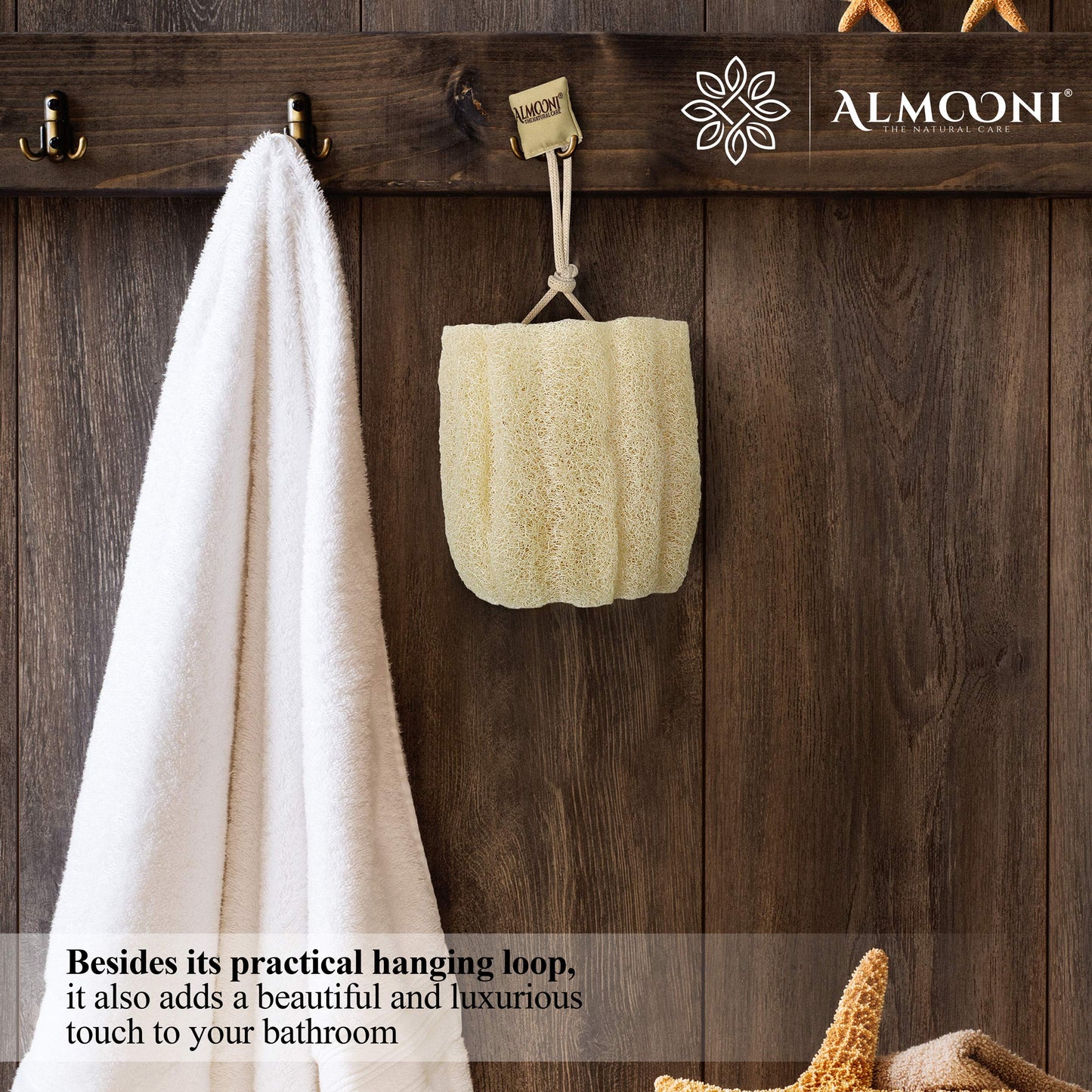 Almooni Egyptian Loofah Exfoliating Body Scrubber, Natural Real Egyptian Shower Loofah Sponge Body Scrubber for Women and Men, for Body and Face That