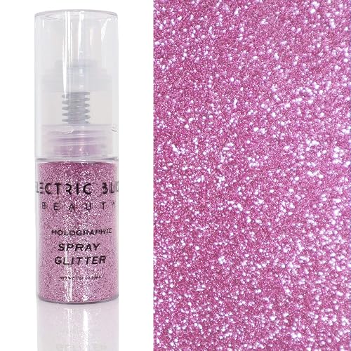 Pink Holographic Glitter - 30g Loose Glitter Spray - Face, Hair, Eye and Body Glitter for Women. Rave and Festival Accessories