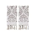 SKL Home Mirage Fringe 100% Turkish Cotton Hand Towel (2-Pack), Taupe , 16x26 in