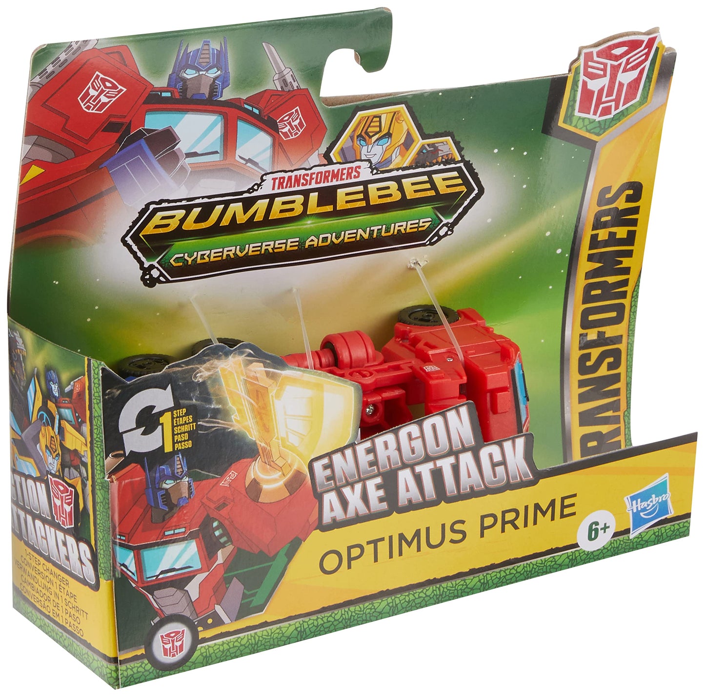 Transformers Bumblebee Cyberverse Adventures Dinobots Unite 1-Step Changer Optimus Prime 4.25-inch Action Figure for Kids Ages 6 and Up
