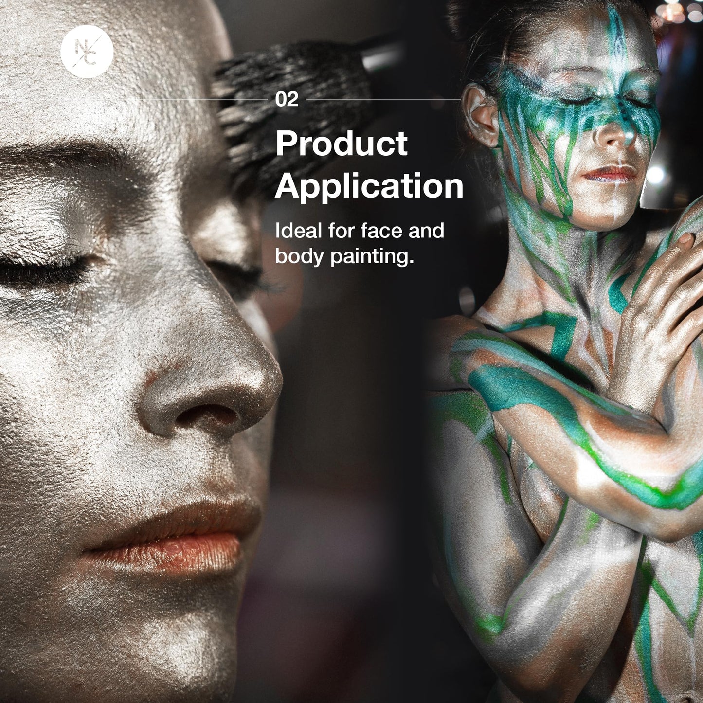 Narrative Cosmetics Water-Activated Face & Body Paint - Highly Pigmented, Long-Lasting Face & Body Paint for SFX, Cosplay, and Artistic Makeup