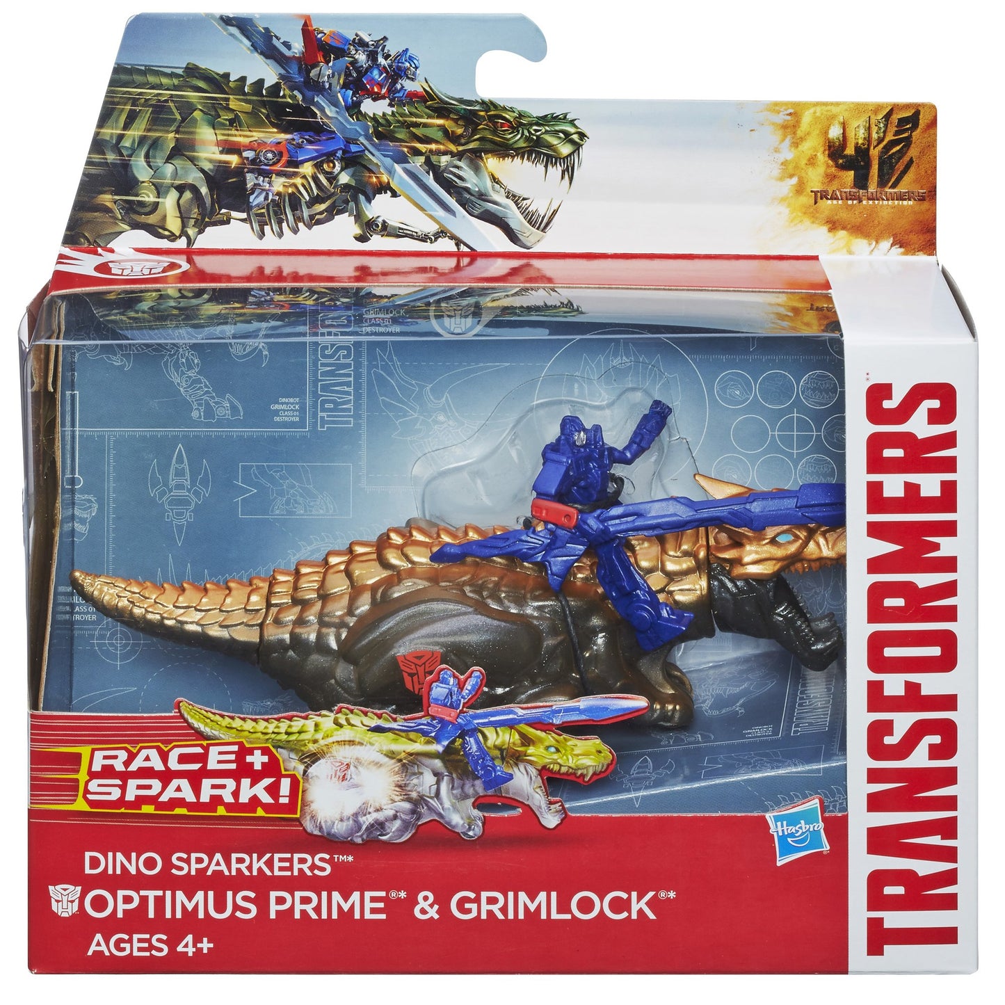 Transformers Age of Extinction Dino Sparkers Optimus Prime and Grimlock Figures