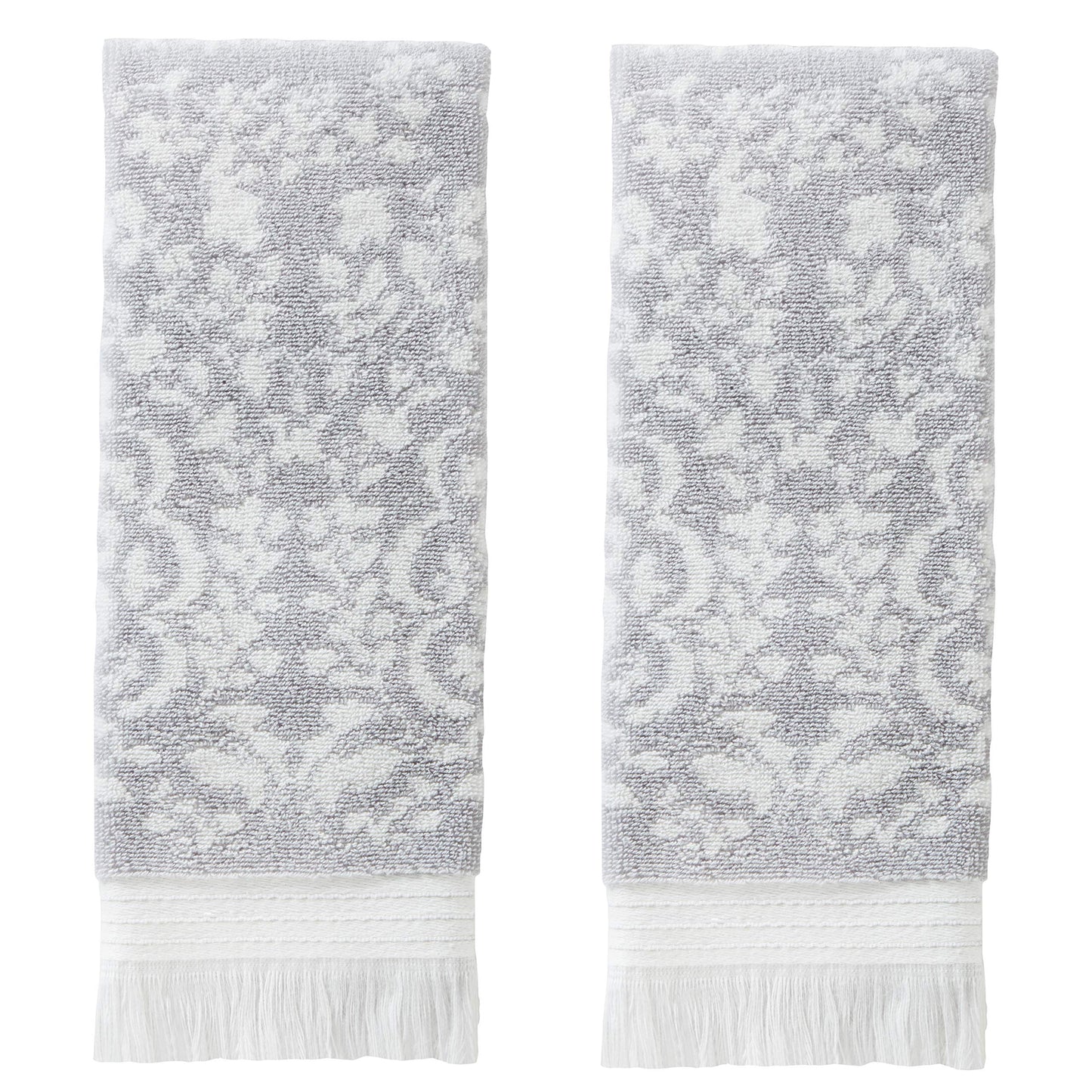 SKL Home by Saturday Knight Ltd. Carrick Medallion 100% Turkish Cotton Hand Towel (2-Pack), Gray