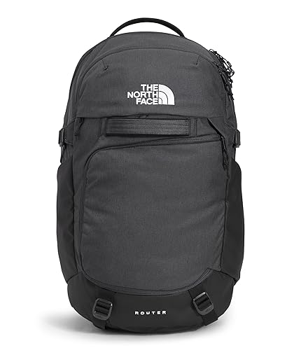 The North Face Router Everyday Laptop Backpack - Daypack, Water Repellent, 17" Laptop Sleeve, Reflective Details, Asphalt Grey Light Heather/TNF Black-NPF, One Size