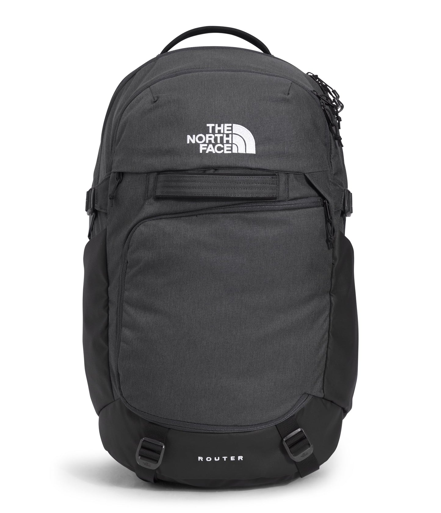 The North Face Router Everyday Laptop Backpack - Daypack, Water Repellent, 17" Laptop Sleeve, Reflective Details, Asphalt Grey Light Heather/TNF Black-NPF, One Size