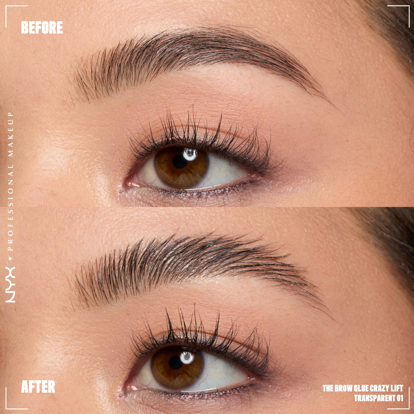 NYX PROFESSIONAL MAKEUP The Brow Glue Crazy Lift, Brow Lamination Gel with 16HR Strong Hold & Built-In Styling Comb - Clear Eyebrow Gel Beauty and Personal Care NYX PROFESSIONAL MAKEUP