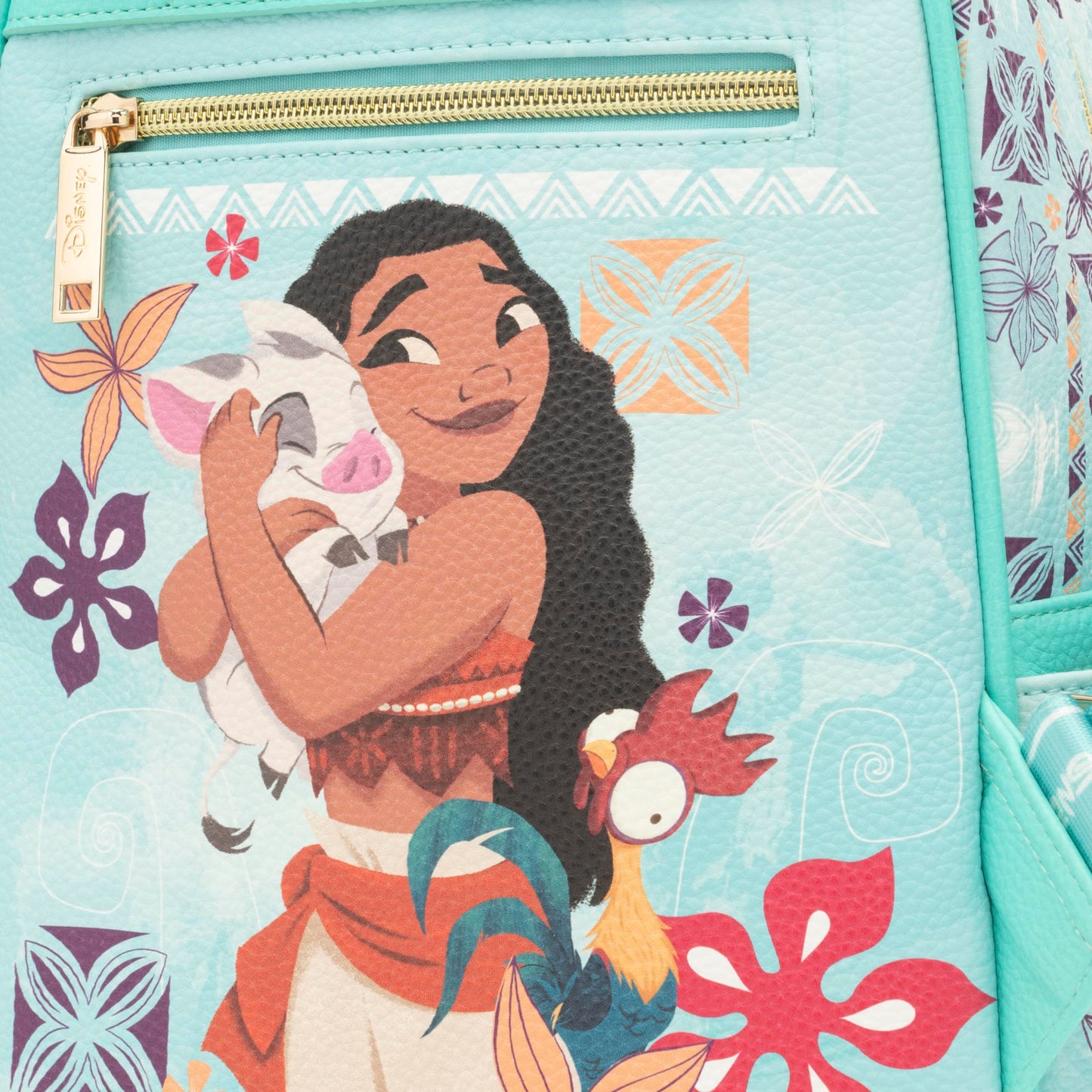 Wondapop - Moana Featuring Pua and Hei Hei 11"" Vegan Leather Fashion Mini Backpack, Blue
