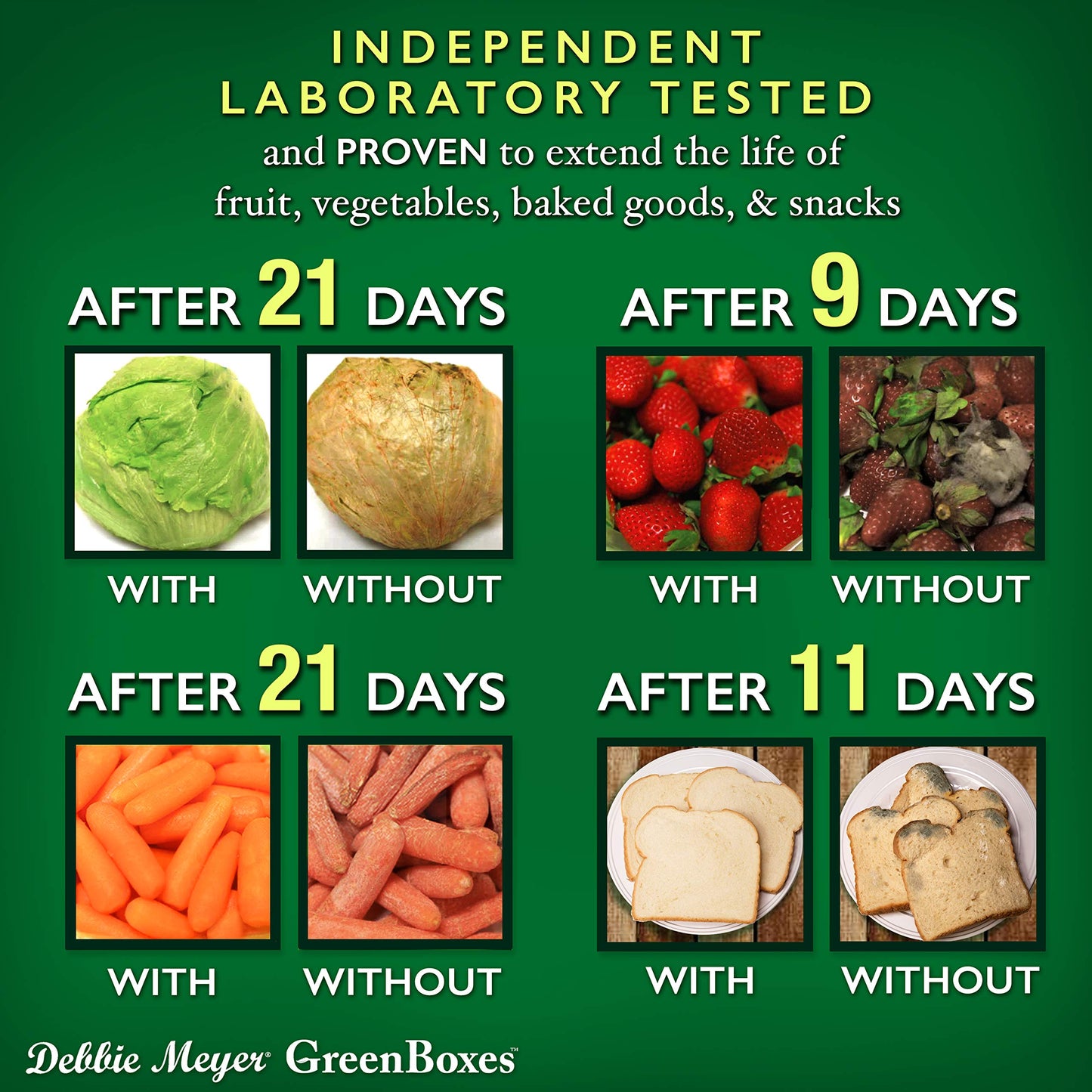 Debbie Meyer UltraLite GreenBox | Reusable Plastic Airtight Food Storage Containers with Lids, Keeps Fruit, Vegetables Fresh Longer, Perfect…