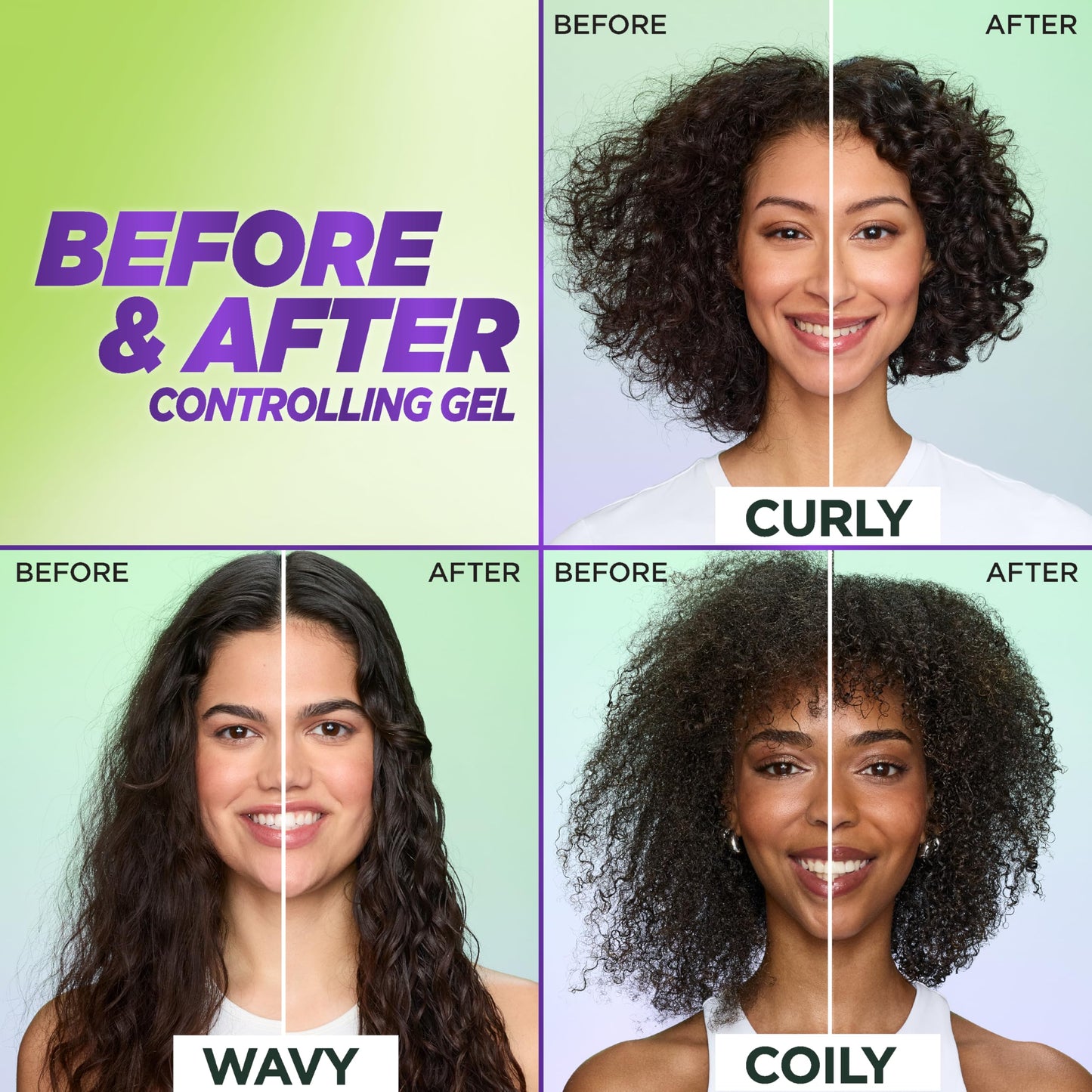 Garnier Fructis Style Curl Scrunch Controlling Gel for Shape & Shine, 6.8 Fl Oz, 3 Count (Packaging May Vary)