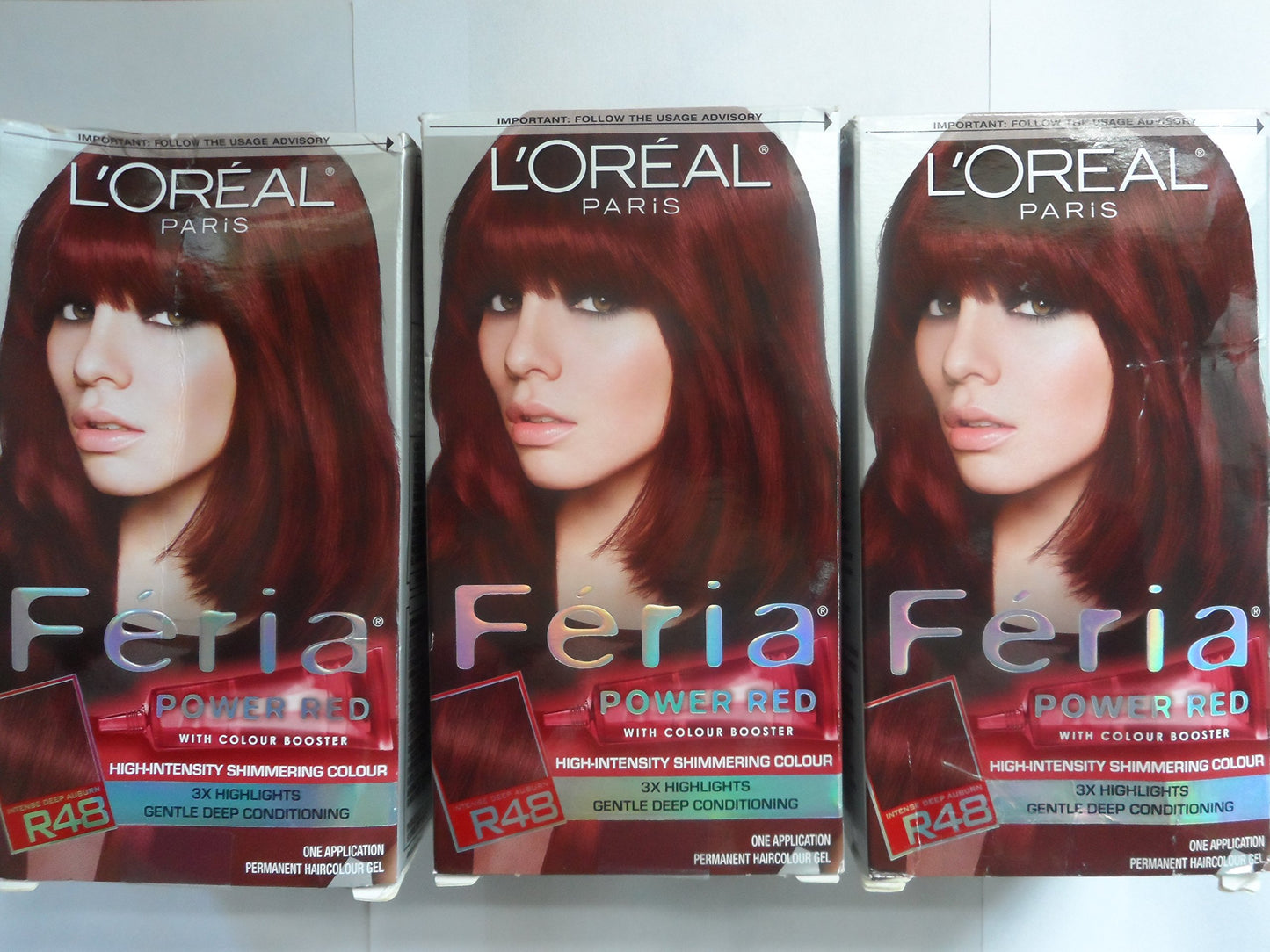 L'Oreal Paris Feria Pr Red Velvet, Size 1ct, Gel, Permanent, Auburn, R48 Intense Deep Auburn, Vegan, Tube, 1 Count