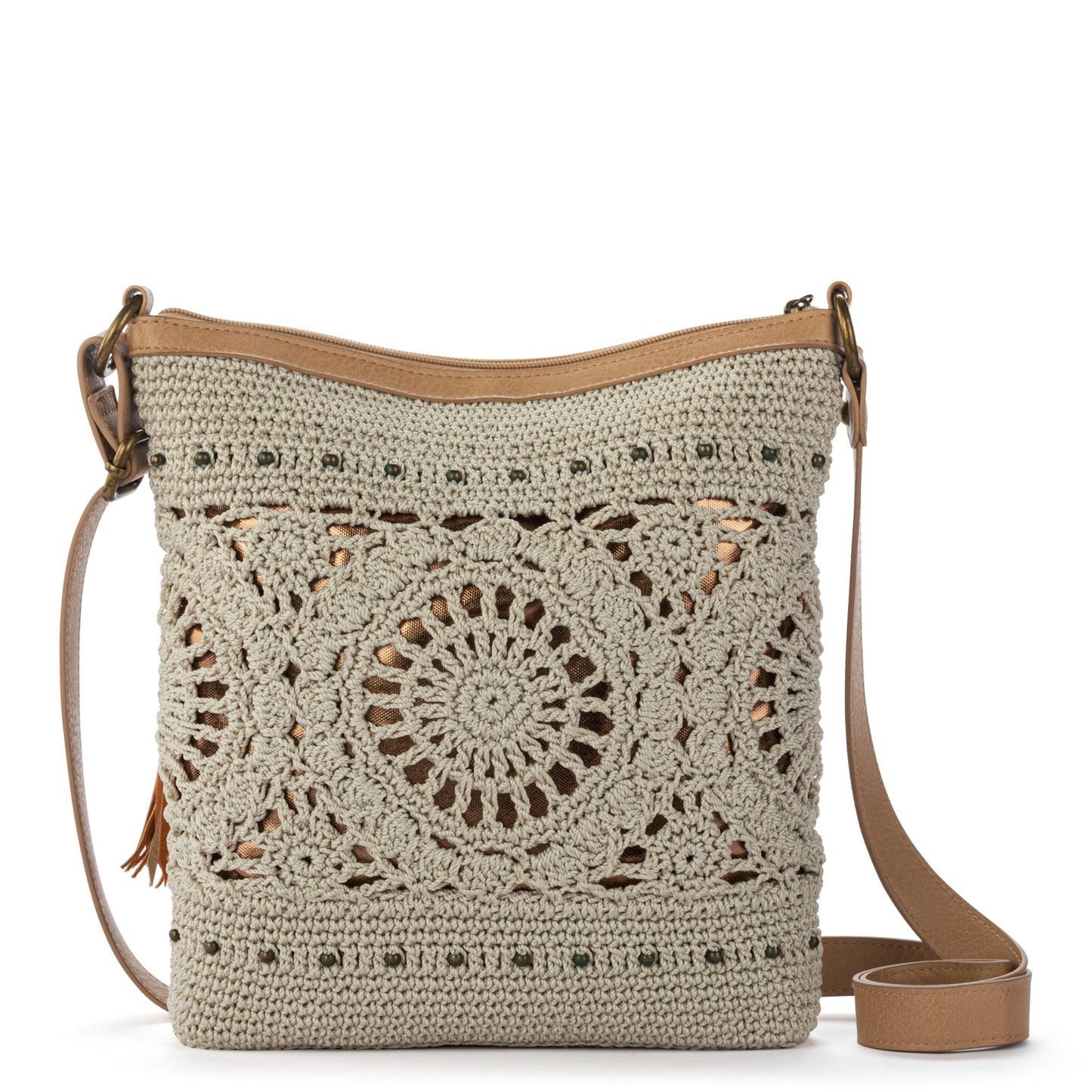 The Sak Lucia Crochet Crossbody Purse - Hand Crochet Women's Handbag for Everyday & Travel - Cross Body Bag With Zipper