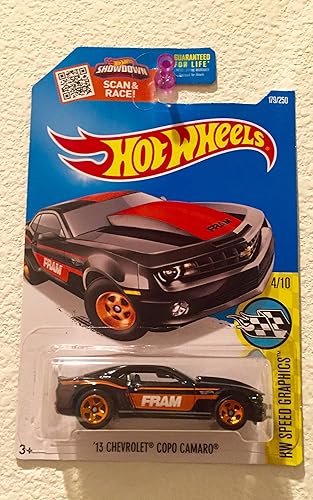 NEW Hot Wheels 13' CHEVROLET COPO CAMARO (BLACK) 4/10 Speed Graphics 179/250