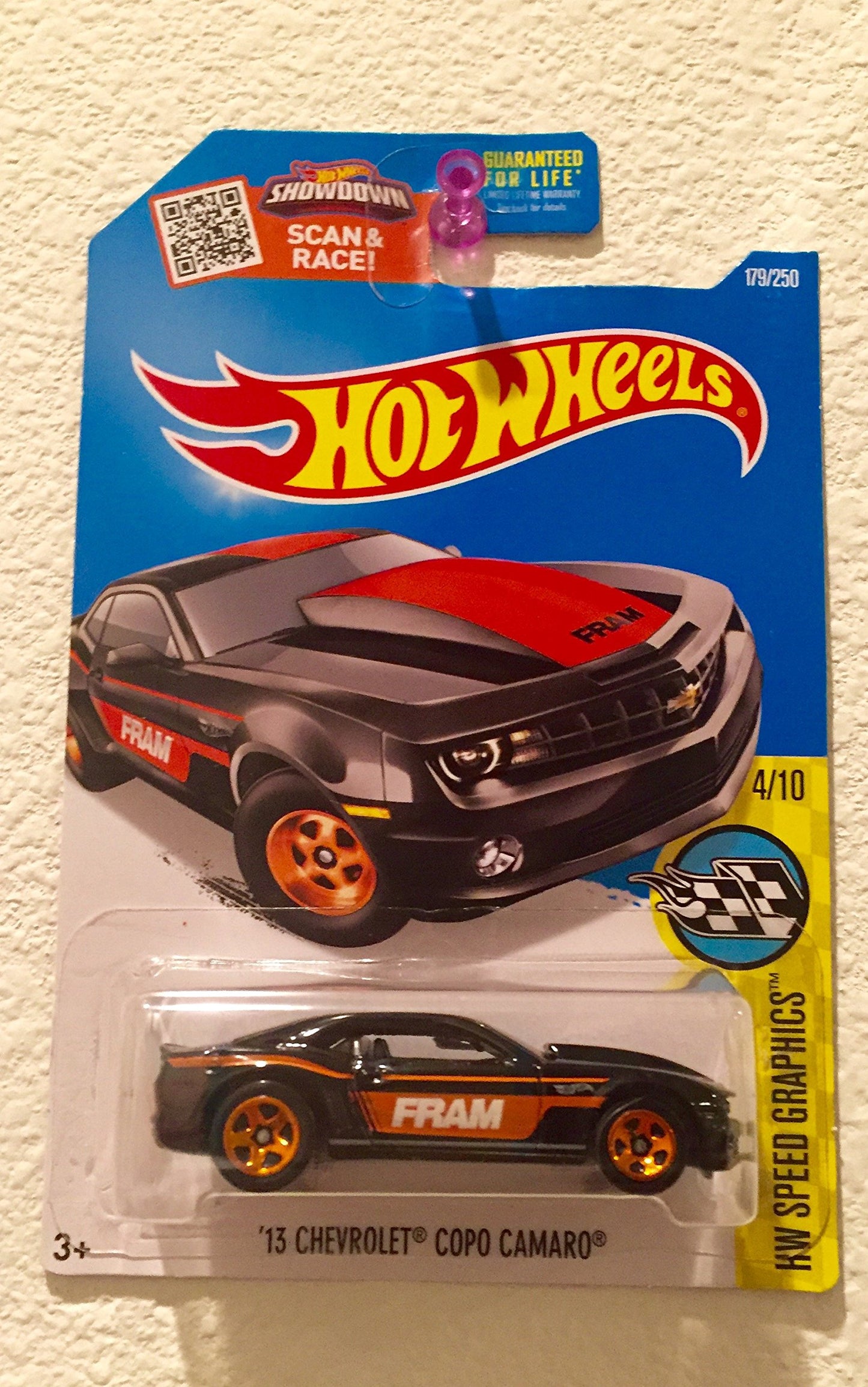 NEW Hot Wheels 13' CHEVROLET COPO CAMARO (BLACK) 4/10 Speed Graphics 179/250